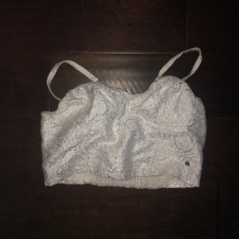 ABERCROMBIE AND FITCH METALLIC CROP TOP